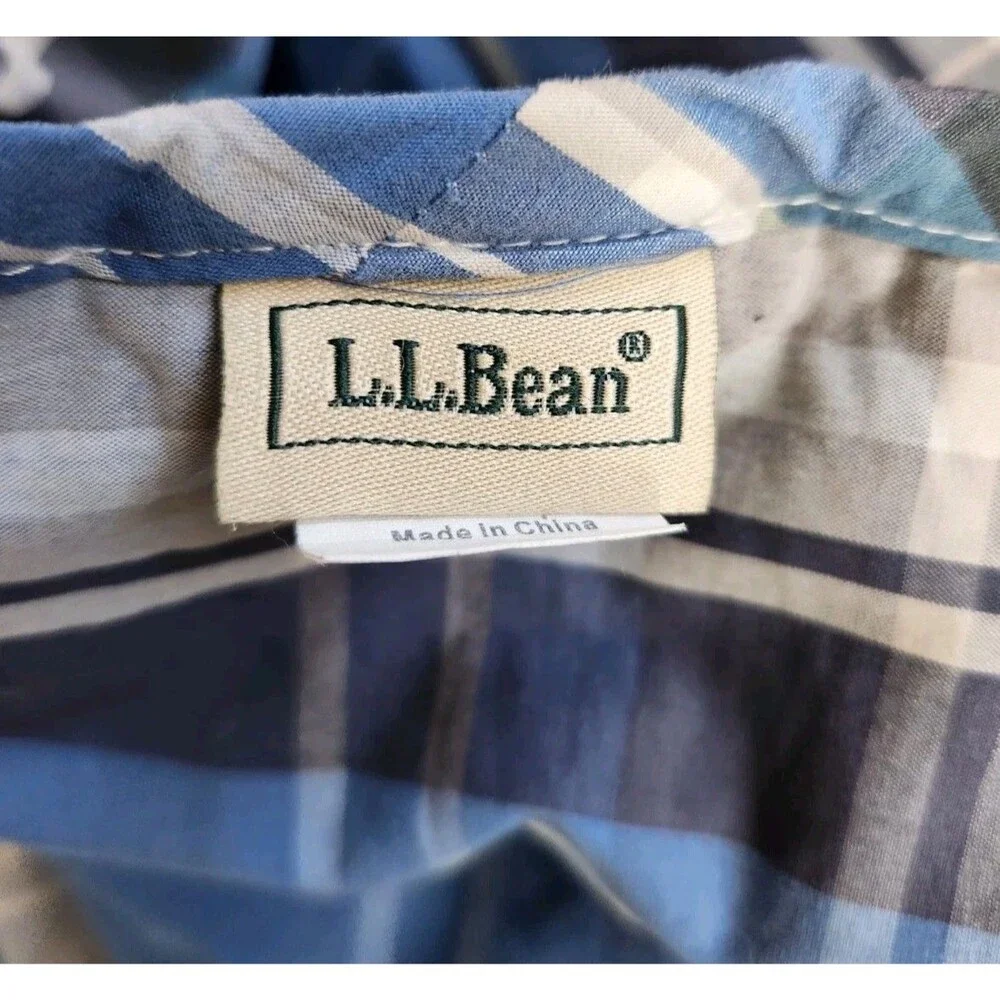 Vintage LL Bean Plaid Comforter Bedding Blanket 107x96 Inches King size Flaws Se